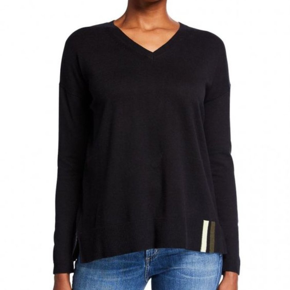 LISA TODD PATCH PERFECT BLACK SWEATER SIZE SMALL